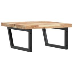 Berkfield Home Basin Shelf Wall Mounted Steel & Solid Wood Acacia in Brown - thumbnail 6