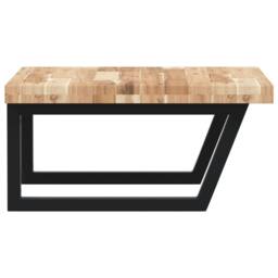 Berkfield Home Basin Shelf Wall Mounted Steel & Solid Wood Acacia in Brown - thumbnail 5