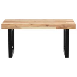 Berkfield Home Basin Shelf Wall Mounted Steel & Solid Wood Acacia in Brown - thumbnail 4
