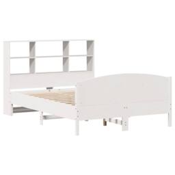Berkfield Home Decorative Bookcase Bed without Mattress White 160x200cm Solid Wo - Size: 160x200 cm - thumbnail 1