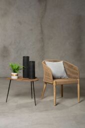 Orsina Opus Armchair, Arm & Backrest Armchair for Living Room, Angular Bedroom Armchair, Comfortable Office Chair in Natural - thumbnail 5