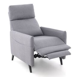 Costway Push Back Recliner Chair Linen Fabric Reclining Armchair Single Sofa in Grey - thumbnail 5