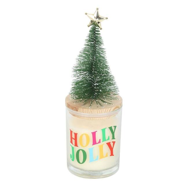 Something Different Holly Jolly Pine & Fir Christmas Tree Candle in White - image 1