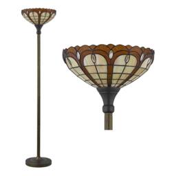 First Choice Lighting Winchester - Tiffany 169cm Uplighter Floor Lamp in Bronze
