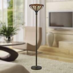 First Choice Lighting Winchester - Tiffany 169cm Uplighter Floor Lamp in Bronze - thumbnail 7