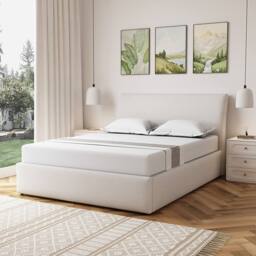 Artemis Home Bethany Fabric 150cm Kingsize Ottoman Bed Frame with Storage in Beige - Size: King - thumbnail 1