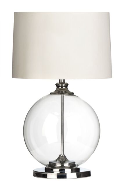 Orsina Edna Natural Linen Shade Table Lamp in White