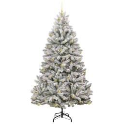 Berkfield Home Artificial Christmas Tree Green & White 240 cm PVC & Metal - thumbnail 4
