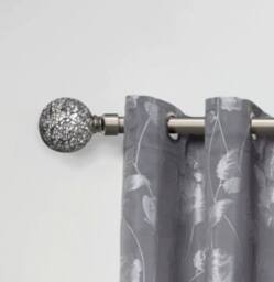 New Edge Blinds 16-19mm Mirrored Extendable Eyelet Curtain Pole Set in Black - Size: 120 cm - thumbnail 2