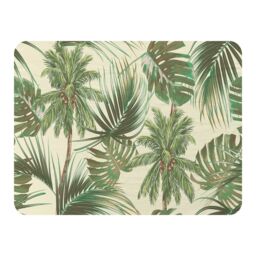 Benjamin Tate Design Tropical Leaves On Yellow Blanket in Natural - Size: 120 cm x 150 cm - thumbnail 1
