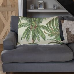 Benjamin Tate Design Tropical Leaves On Yellow Blanket in Natural - Size: 120 cm x 150 cm - thumbnail 2