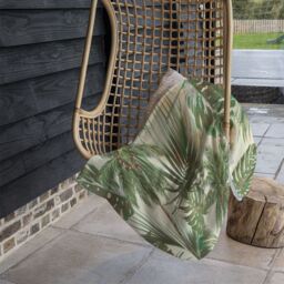 Benjamin Tate Design Tropical Leaves On Yellow Blanket in Natural - Size: 120 cm x 150 cm - thumbnail 4