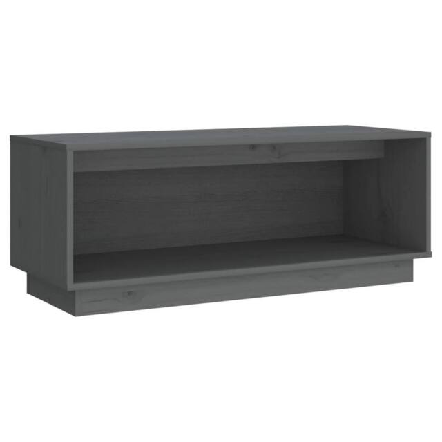 Berkfield Home TV Cabinet Grey 90x35x35 cm Solid Wood Pine - Size: 90 x 35 x 35 cm - image 1