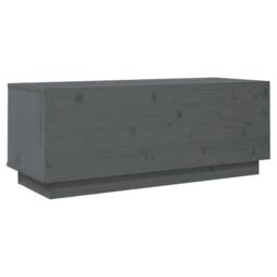 Berkfield Home TV Cabinet Grey 90x35x35 cm Solid Wood Pine - Size: 90 x 35 x 35 cm - thumbnail 5