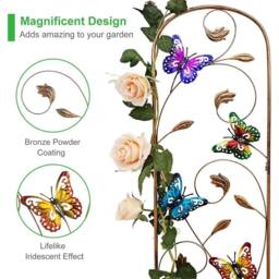 "SPETLEK 2 Pack 60"" Metal Obelisk Trellis Butterfly in Brown - Size: 100 cm x 100 cm" - thumbnail 5