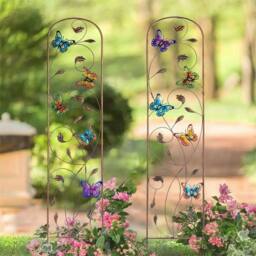 "SPETLEK 2 Pack 60"" Metal Obelisk Trellis Butterfly in Brown - Size: 100 cm x 100 cm" - thumbnail 6
