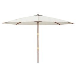 Berkfield Home Garden Parasol with Wooden Pole Sand 400x273 cm in White - thumbnail 3