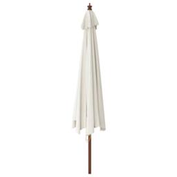 Berkfield Home Garden Parasol with Wooden Pole Sand 400x273 cm in White - thumbnail 5