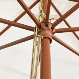 Berkfield Home Garden Parasol with Wooden Pole Sand 400x273 cm in White - thumbnail 6
