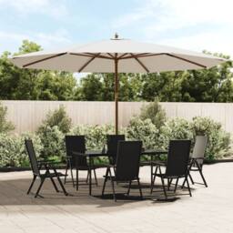 Berkfield Home Garden Parasol with Wooden Pole Sand 400x273 cm in White