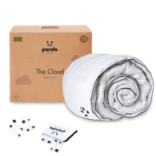 Panda London Panda Cloud 4.5 Tog Bamboo Duvet in White - Size: Double - image 1