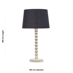 First Choice Lighting Set of 2 Bobbin - Ivory Lamps with Black & Gold Shades in White - thumbnail 8