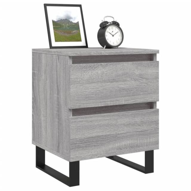 Berkfield Home Elegant Bedside Cabinet Grey Sonoma 40x35x50 cm Engineered Wood - Size: 40 x 35 x 50 cm - image 1