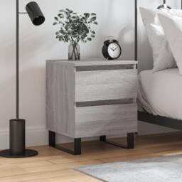 Berkfield Home Elegant Bedside Cabinet Grey Sonoma 40x35x50 cm Engineered Wood - Size: 40 x 35 x 50 cm - thumbnail 2