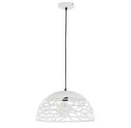 Netlighting Modern Hanging Pendant White Matt 1 Light with Steel Shade E27 - thumbnail 2