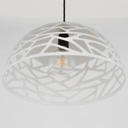Netlighting Modern Hanging Pendant White Matt 1 Light with Steel Shade E27 - thumbnail 3