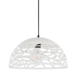 Netlighting Modern Hanging Pendant White Matt 1 Light with Steel Shade E27 - thumbnail 1