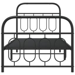 Berkfield Home Metal Bed Frame without Mattress with Footboard Black 80x200cm - Size: 80x200 cm - thumbnail 4