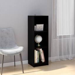 Berkfield Home Beautiful Book Cabinet/Room Divider Black 36x33x110 cm Solid Pinewood - Size: 36 x 33 x 110 cm - thumbnail 2