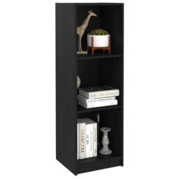 Berkfield Home Beautiful Book Cabinet/Room Divider Black 36x33x110 cm Solid Pinewood - Size: 36 x 33 x 110 cm - thumbnail 4