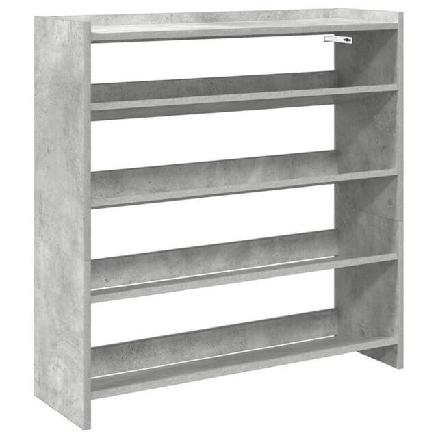Berkfield Home Shoe Rack Concrete Grey 80x25x81 cm Engineered Wood - Size: 80 x 25 x 81 cm - image 1