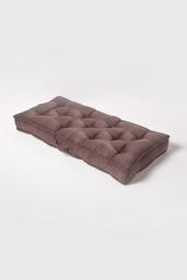 Homescapes Faux Suede 2 Seater Booster Cushion in Chocolate - thumbnail 2