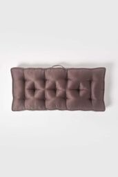 Homescapes Faux Suede 2 Seater Booster Cushion in Chocolate - thumbnail 3