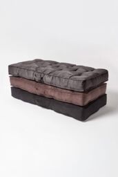 Homescapes Faux Suede 2 Seater Booster Cushion in Chocolate - thumbnail 7