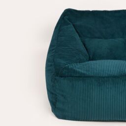 icon Corduroy Bean Bag Armchair & Round Beanbag Footstool in Teal - thumbnail 5