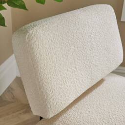 Home Source Boucle Accent Chair Black Metal Legs Modern Home Living Seating in Cream - thumbnail 5