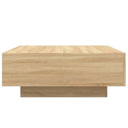 Berkfield Home Coffee Table Sonoma Oak 80x80x31 cm Engineered Wood in Brown - Size: 80 x 80 x 31 cm - thumbnail 5