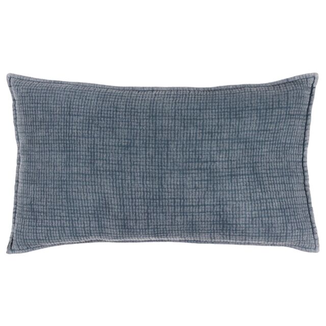 Yard Ribble 100% Cotton Acid Wash Cushion in Blue - Size: 40 cm x 60 cm - image 1