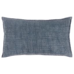 Yard Ribble 100% Cotton Acid Wash Cushion in Blue - Size: 40 cm x 60 cm - thumbnail 1