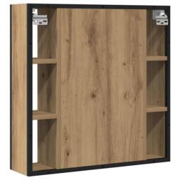 Berkfield Home Sturdy Bathroom Mirror Cabinet Artisan Oak 60x16x60 cm Engineered Wood in Brown - Size: 60 x 16 x 60 cm - thumbnail 6
