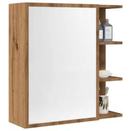 Berkfield Home Beautiful Bathroom Mirror Cabinet Artisan Oak 62.5x20.5x64 cm Eng in Brown - thumbnail 2