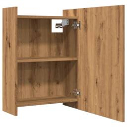 Berkfield Home Beautiful Bathroom Mirror Cabinet Artisan Oak 62.5x20.5x64 cm Eng in Brown - thumbnail 4