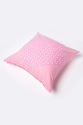Homescapes Cotton Plain & Polka Dots Cushion Cover in Pink - Size: 45 cm x 45 cm - thumbnail 4