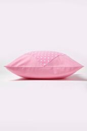 Homescapes Cotton Plain & Polka Dots Cushion Cover in Pink - Size: 45 cm x 45 cm - thumbnail 3