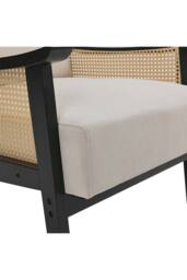 Fabric Rattan Accent Wooden Single Sofa Chair in Beige - thumbnail 6