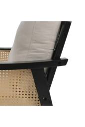 Fabric Rattan Accent Wooden Single Sofa Chair in Beige - thumbnail 7